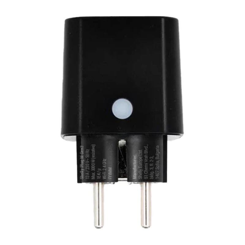 Shelly Plug PM Gen3 Matter 13A viedais kontaktdakšs, melns