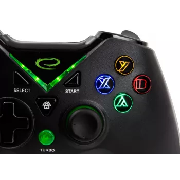 Esperanza EGG114K vadu spēļu pults USB 2.0 melna — 12 pogas, 2 kursorsviras, vibrācija, PC un Xbox Series X/S/One