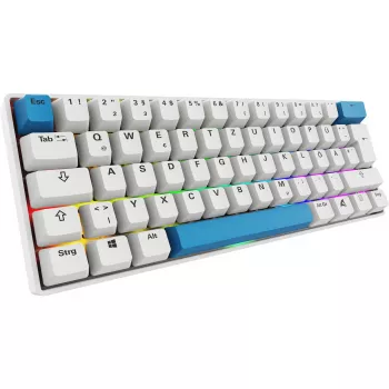 Sharkoon SGK50 S4 tastatūra Home USB QWERTZ vācu baltā 60% RGB LED