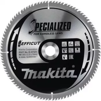 Makita Specialized EFFICUT ripzāģa asmens - kokam - 305 mm - 100 zobi (B-67321)