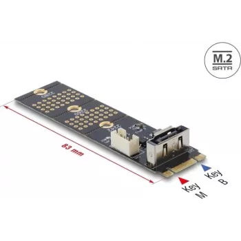 DELOCK 64290 M.2 Key B uz SATA 7-pin adapteris (vertikāls)