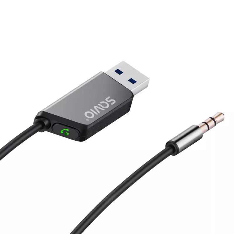 Savio TR-16 Bluetooth raidītājs AUX adapteris ar brīvroku funkciju, Bluetooth 5.3, Google Assistant/Siri
