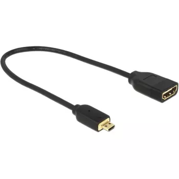 DELOCK HDMI Mikro D spraudnis > HDMI A ligzda High Speed ar Ethernet 3D 4K 20cm Premium Slim kabelis