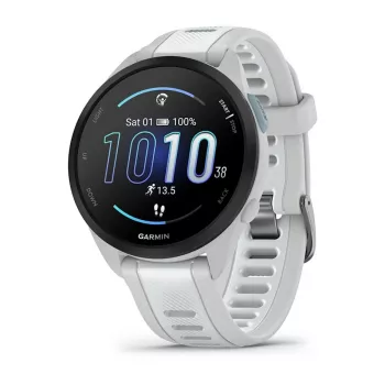 Viedpulkstenis GARMIN Forerunner 165 Music — GPS, 1,2 collu AMOLED, 43 mm korpuss, 11 dienu akumulators, 5 ATM, 4 GB, Pelēks