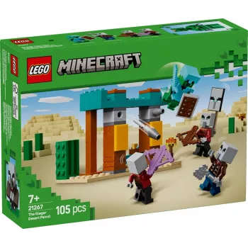 LEGO būvēšanas komplekts The Illager Desert Patrol 21267 – Minecraft rotaļu komplekts, 105 gabali, 4 minifigūras, 80×60×110 mm