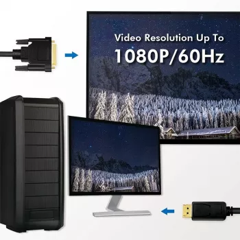 Video kabeļa adapteris LogiLink CV0132 DisplayPort uz DVI 3m Melns