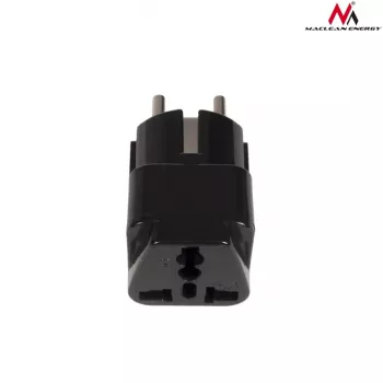 Strāvas adapteris Maclean MCE155 NEMA 5-15P uz Type E FR Melns