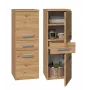 Brīvi stāvošs vannas istabas plauktu skapis Top e Shop NEL V DDS ARTISAN — ozola rāmis, 3 plaukti, 300×300×850 mm