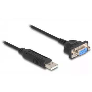 DeLOCK USB 2.0 uz RS-232 adapteris 50 cm FTDI Melns