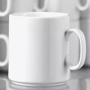 Porcelāna kafijas krūze Esmeyer Diane 402-108 280 ml — 6 komplektā, balta
