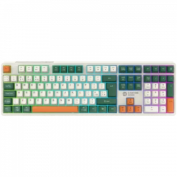Mehāniskā bezvadu tastatūra CANYON Shadder GKW-11 RGB Balta