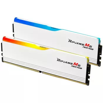 G.Skill Ripjaws M5 Neo RGB 64 GB (2x 32 GB) DDR5-6000 CL28-36-36-96 atmiņas komplekts, balts, AMD EXPO