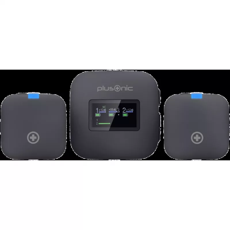 Bezvadu mikrofona komplekts Plusonic PS-TDS8 ar USB‑C, Lightning un 3.5mm savienojumu