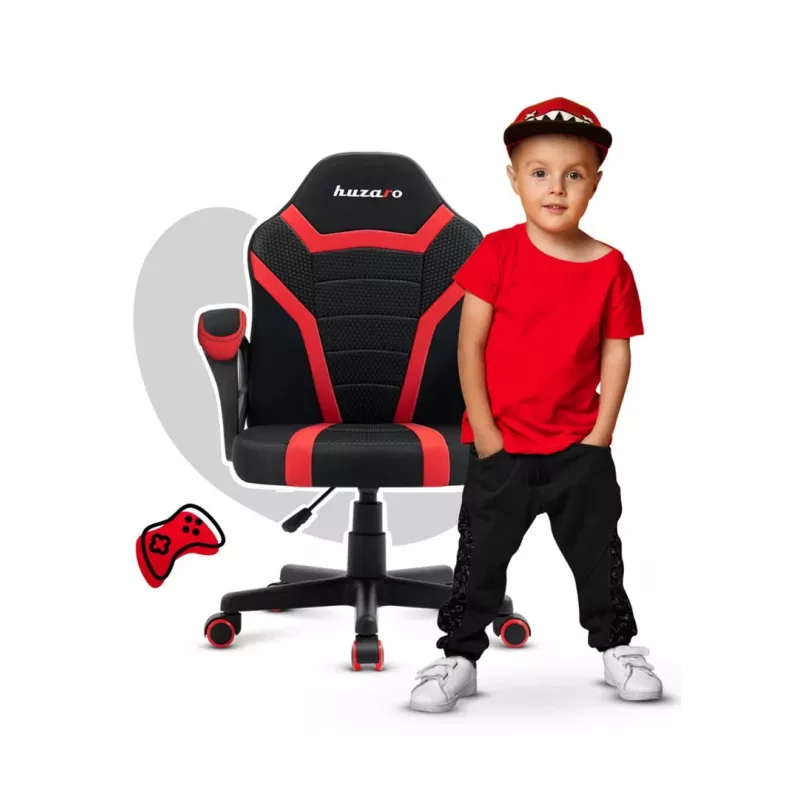 Bērnu spēļu krēsls Huzaro Ranger 1.0 Red Mesh, melns, sarkans