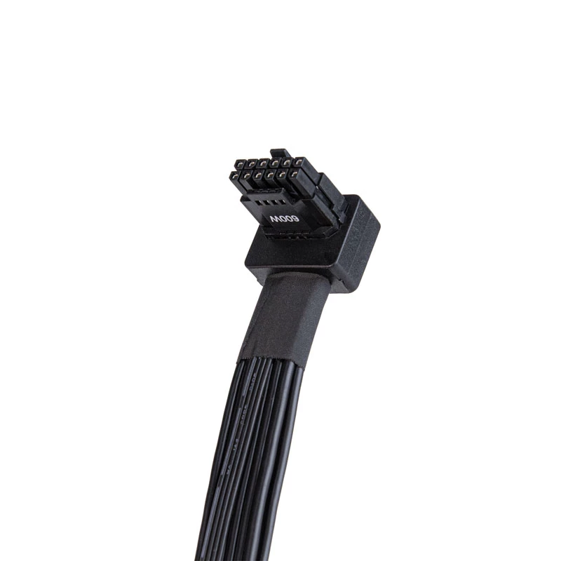SilverStone SST-PP14-90 12VHPWR kabelis, 90 grādu, 650 mm, melns