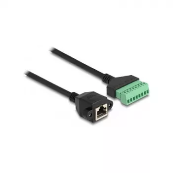 DeLOCK RJ45 kabelis Cat.6 sievišķais uz spaiļu bloku adapteris 1m