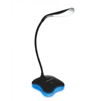 Galda lampa ESPERANZA ELD105K MIMOSA — LED lampa ar naktsgaismu, melna
