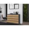Kumode ar 8 atvilktnēm Top e shop M8 140 ANT/ART — Antracīts/Ozols, 1380×400×970 mm, skaidu plātne