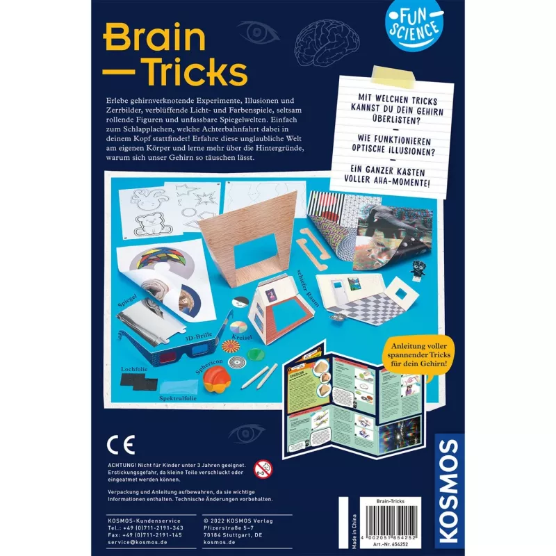 Kosmos Fun Science Brain Tricks Eksperimentu komplekts, Elektrība, 8 gadi, Daudzkrāsains