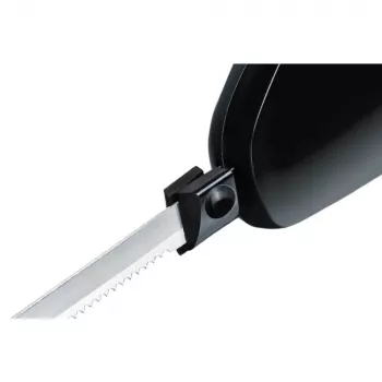 Elektriskais nazis Rommelsbacher EM 150 120 W — nerūsējošā tērauda asmeņi, lietojamais asmens garums 15 cm, melns