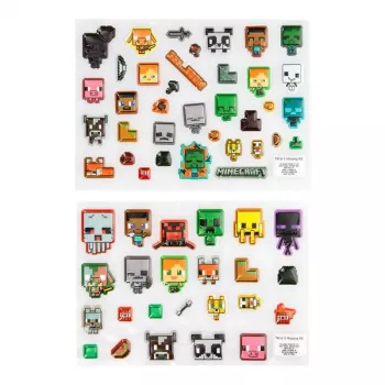 Paladone Minecraft Puffy Gadget Decals PP13218MCF — uzlīmes ar 3D efektu