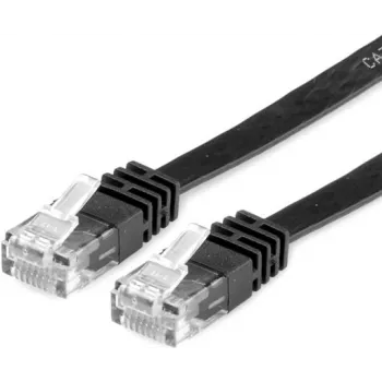 VALUE tīkla kabelis RJ-45 (vīr.) uz RJ-45 (vīr.) - 1,5 m - UTP - CAT 6 - plakans, liets - melns (21.99.0964)