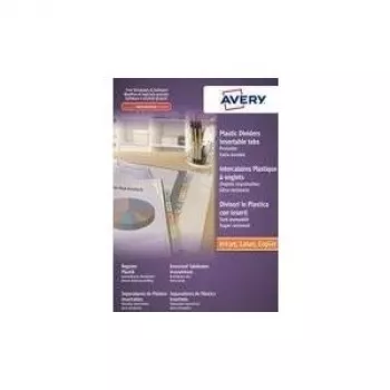 AVERY šķirotāja starplikas, 8 cilnes, PP, caurspīdīgs A4, krāsainas cilnes, 180 mikroni, 1 gab. (05612501)