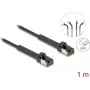 Tīkla kabelis DeLOCK RJ45 Slim Cat.6A U/FTP 1m Melns