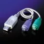 VALUE tastatūras / peles adapteris - USB Type A, 4 kontaktu (tēviņš) - PS/2, 6 kontaktu (mātīte)