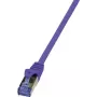 LogiLink CQ303VS RJ45 tīkla kabelis, patch kabelis CAT 6a S/FTP 1,00 m violets, liesmu slāpējošs, halogēns