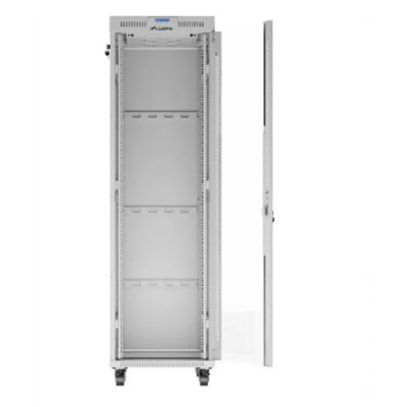 Brīvi stāvošs serveru skapis LANBERG FF01-6842-12SL 42U, 600×800 mm, 2121 mm, 1200 kg, IP20, pelēks