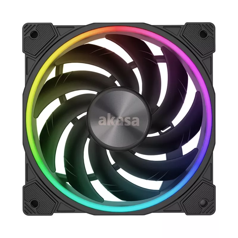 Akasa SOHO AR AK-FN108 120 mm datora korpusa ventilators ar ARGB, melns