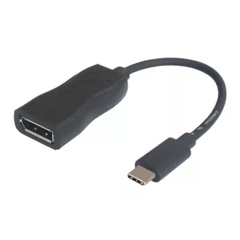 Garbot USB-C (vīrišķais) uz DisplayPort (sieviešu) kabelis 15 cm, melns