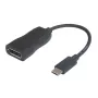 Garbot USB-C (vīrišķais) uz DisplayPort (sieviešu) kabelis 15 cm, melns
