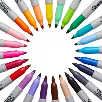 Sharpie Fine Point pastāvīgais marķieris, melns, 12 gab.