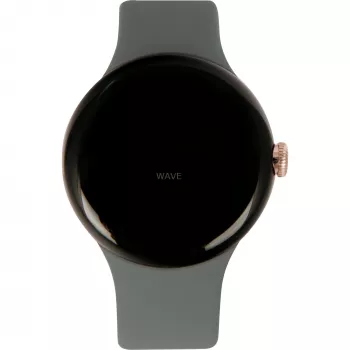 Google Pixel Watch AMOLED 41 mm viedpulkstenis, zelta korpuss, pelēka siksniņa