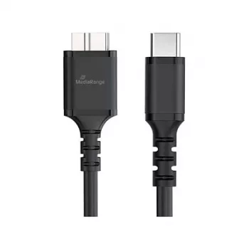 USB kabelis MediaRange MRCS257 0,5 m — Micro-USB B uz USB-C, USB 3.2 Gen 1 (5 Gbit/s), melns
