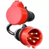 Adapteris Gemini flex 11 kW, CEE sarkans trīsfāžu 16A > CEE sarkans 32A (melns, 30cm)