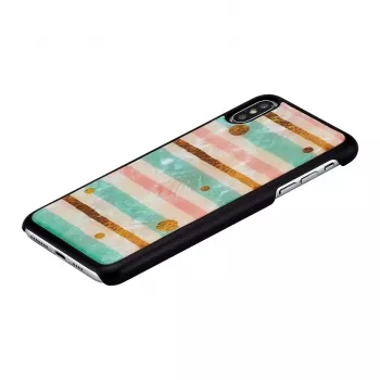 Aizsargmaciņš iKins Pop Mint Black iPhone XS Max, cietais korpuss ar paaugstinātām malām