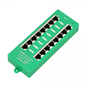 Extralink Gigabit PoE Injector 8 Port Active, 8 porti Gigabit 802.3at/af, Mode A