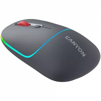 Canyon MW-22 2in1 RGB bezvadu pele - Pelēka - Bluetooth/RF - 1600 dpi - uzlādējama