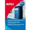 Printera etiķetes APLI 01228 balts poliesters A4 210x297mm 20 loksnes