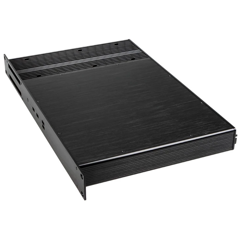 Akasa Galileo TU3 1U statnē montējams Thin Mini-ITX korpuss, bez ventilatora, OEM, melns