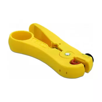 Kabeļu noņēmējs DELOCK 86478 — noņemšanas diapazons 3.5–9 mm, garums 111 mm, dzeltens