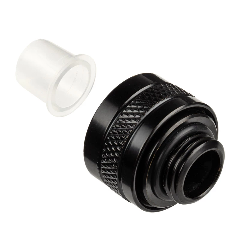 Alphacool 17471 Eiszapfen PRO 13 mm HardTube fitings G1/4, misiņš, 22 mm diametrs, 20 mm augstums, Deep Black