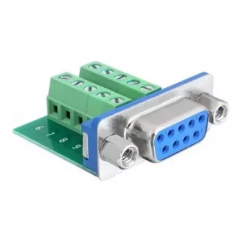 DeLOCK 65268 Kabeļa dzimuma pārveidotājs Sub-D 9 uz spaiļu bloku 10 pin