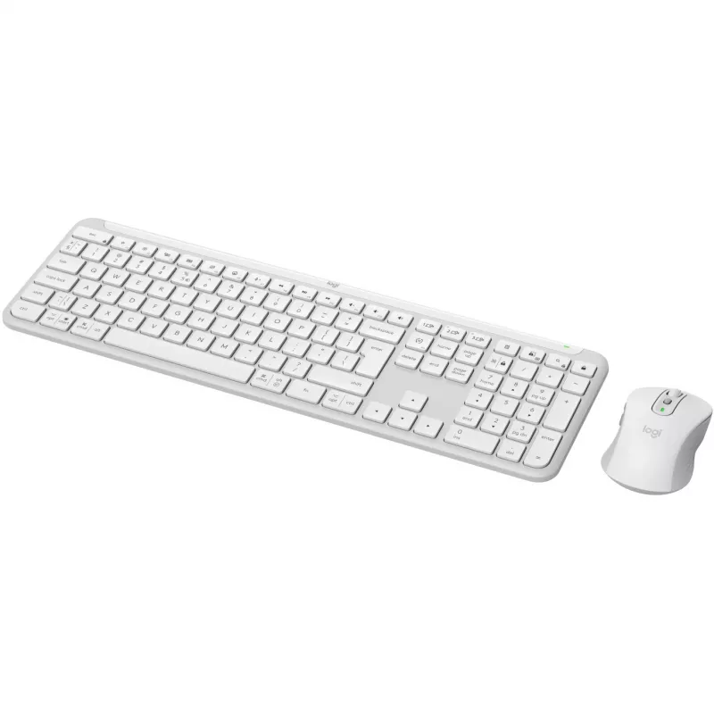 Logitech Signature Slim Combo MK950 - Bezvadu tastatūras un peles komplekts - 100% pilna izmēra - Bezvadu - Bluetooth 5.1 LE - QWERTY - US International - Off-White (920-012491)