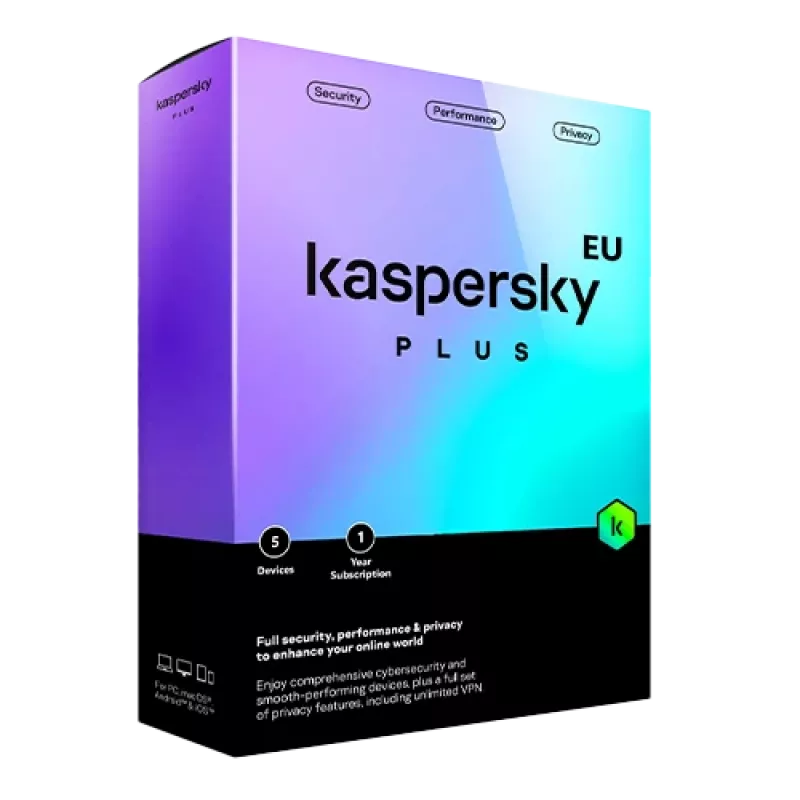Kaspersky Plus | 5 ierīces | 1 gads | ES