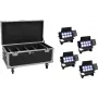 Prožektoru komplekts EUROLITE Multiflood 20000999 ar 4 uzlādējamām baterijām, 8×10W RGBW LED, IP reitings