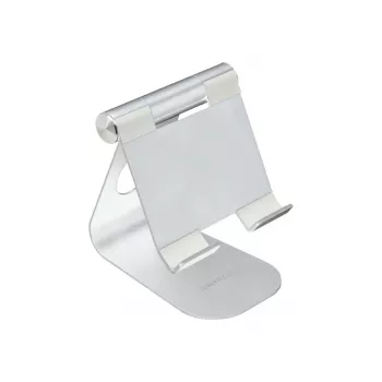 TERRATEC iTab M - Alumīnija statīvs viedtālrunim un planšetdatoram - Sudraba krāsa - Ekrāna izmērs: 8,8-25 cm (3,5-10 inch) - Galda statīvs (219728)